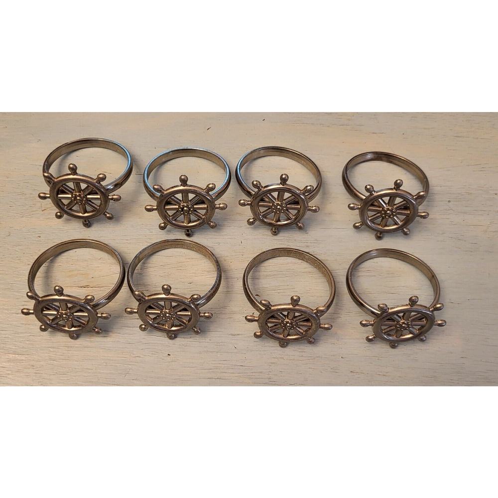 Nautical silver Napkin Rings Set - Picture 7 of 8